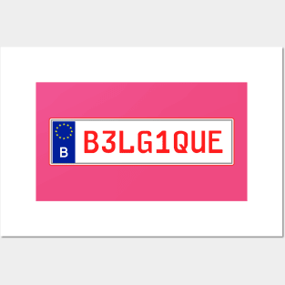 Belgium car license plate (French) Posters and Art